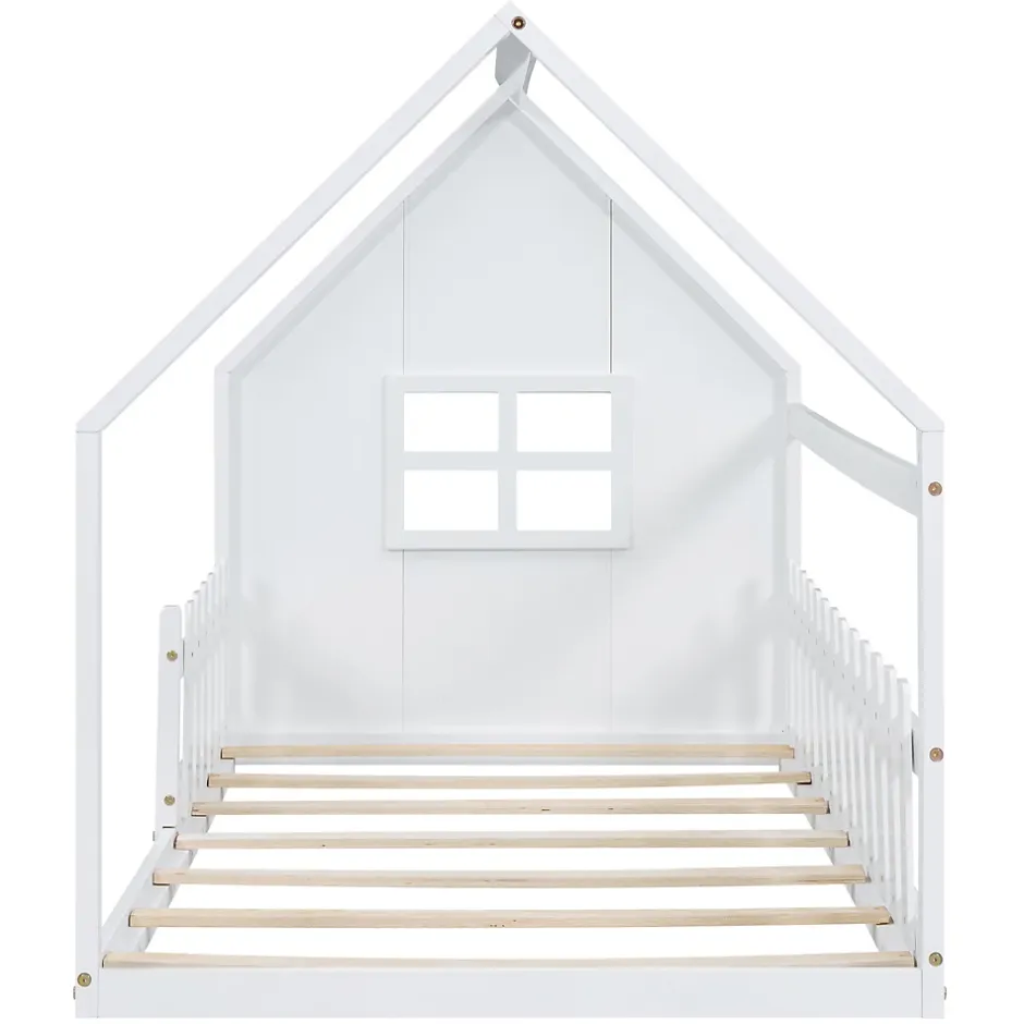 Fortuna lai Lit Enfant 90x200cm, Maison avec Rampe, Blanc Online