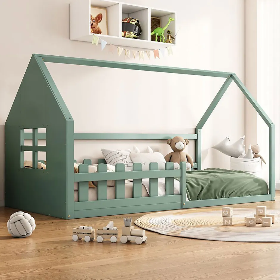 Blackcolors Lit Enfant 90x200cm Rebord Maison Vert Sale
