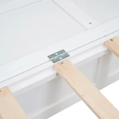 Enfant Fortuna lai Lit Escamotable 140x200cm, Avec Tiroirs, Petit Étagère, Transformable, Blanc