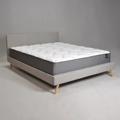 Weber Industries Lit FJORD 140x190 tissu + 1 sommier + 1 matelas CARLTON / Gris Clair