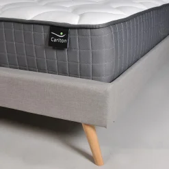 Weber Industries Lit FJORD 140x190 tissu + 1 sommier + 1 matelas CARLTON / Gris Clair