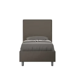 Ityhome Lit Focus sans sommier rembourré 80x190 simili cuir cappuccino Sale
