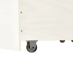 Idimex Lit fonctionnel MIA 90 x 200 cm, en pin massif lasuré blanc et rose Best