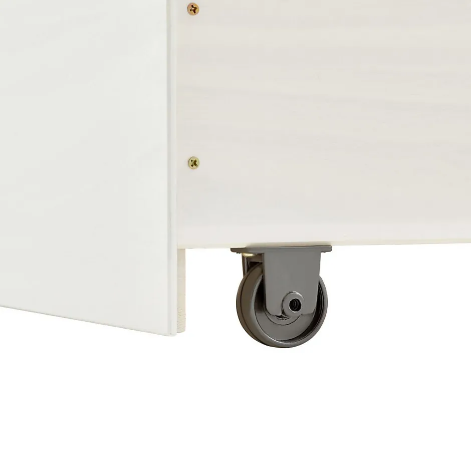 Idimex Lit fonctionnel MIA 90 x 190 cm, en pin massif lasuré blanc