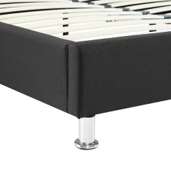 Idimex Lit futon double NIZZA, 180 x 200 cm, avec sommier, revêtement en tissu noir
