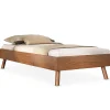 Idimex Lit futon KARRI 100 x 200 cm, en bois massif - Coloris châtaignier