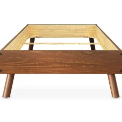 Idimex Lit futon KARRI 100 x 200 cm, en bois massif - Coloris châtaignier