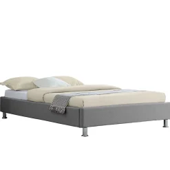 Idimex Lit futon simple NIZZA, 120 x 190 cm, avec sommier, revêtement en tissu gris Online