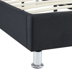 Idimex Lit futon simple NIZZA, 90 x 190 cm, avec sommier, revêtement en tissu noir Outlet