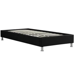 Idimex Lit futon simple NIZZA, 90 x 190 cm, avec sommier, revêtement en tissu noir Outlet