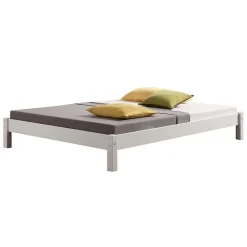 Idimex Lit futon TAIFUN, en pin massif, 140 x 200 cm, lasuré blanc