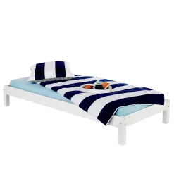 Idimex Lit futon TAIFUN, en pin massif, 90 x 200 cm, lasuré blanc Clearance