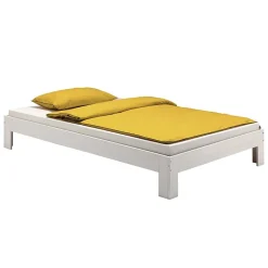 Idimex Lit futon THOMAS, en pin massif, 100 x 200 cm, lasuré blanc