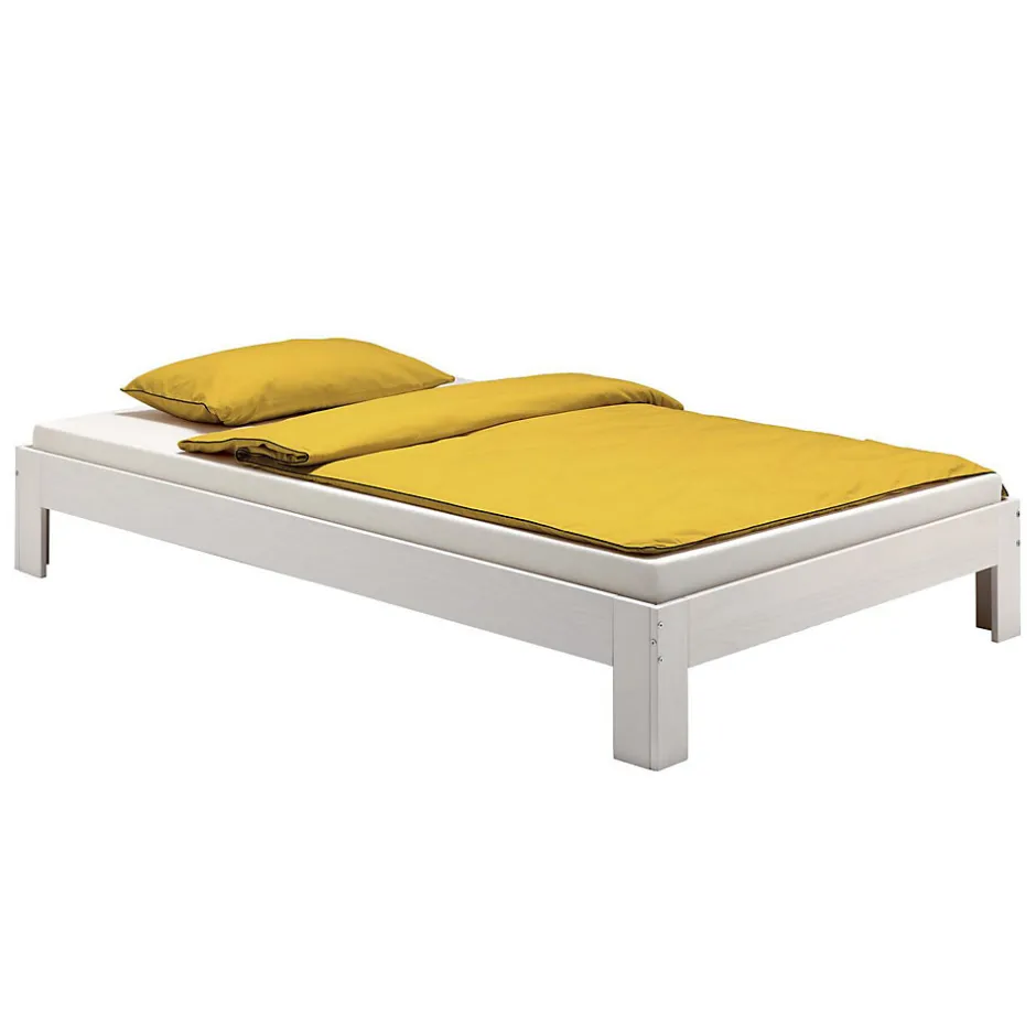 Idimex Lit futon THOMAS, en pin massif, 100 x 200 cm, lasuré blanc