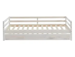 Vente-unique Lit gigogne AEDAN II - 2 x 90 x 190 cm - Pin massif et MDF - Blanchi Hot