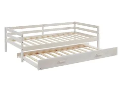Vente-unique Lit gigogne AEDAN II - 2 x 90 x 190 cm - Pin massif et MDF - Blanchi Hot