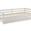 Vente-unique Lit gigogne AEDAN II - 2 x 90 x 190 cm - Pin massif et MDF - Blanchi + matelas Online