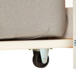 Idimex Lit gigogne LORENA en pin massif, 90 x 190 cm, lasuré blanc et rose