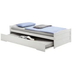 Idimex Lit gigogne LORENA en pin massif, 90 x 200 cm, lasuré blanc Hot