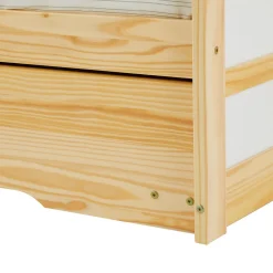 Idimex Lit gigogne LORENA en pin massif, 90 x 190 cm, vernis naturel et blanc