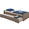 Idimex Lit gigogne LORENA en pin massif, 90 x 190 cm, lasuré taupe Discount