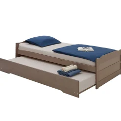 Idimex Lit gigogne LORENA en pin massif, 90 x 190 cm, lasuré taupe Discount