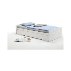Idimex Lit gigogne LORENA en pin massif, 90 x 190 cm, lasuré blanc New