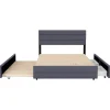 ProximaX Lit gigogne pour adulte et enfant 140 x 200cm & 90 x 190cm avec broche pour deux personnes et deux tiroirs, gris Best