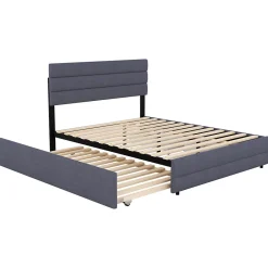 ProximaX Lit gigogne pour adulte et enfant 140 x 200cm & 90 x 190cm avec broche pour deux personnes et deux tiroirs, gris Best