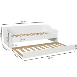 Weber Industries Lit gigogne SWEET 90x190 + 2 sommiers + 1 tiroir-lit / Blanc Clearance