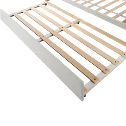 Okwish Lit Gigogne 90x200 cm - avec lit tiroir 90x190 cm et éclairage LED ambiant - sans matelas - revêtement en velours élégant - Beige