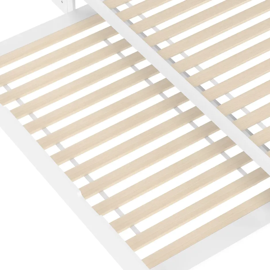 Okwish Lit Gigogne 140x200 cm - Daybed Multifonction avec Tête de Lit et Lit Tiroir - Sans Matelas - Bois Blanc Discount