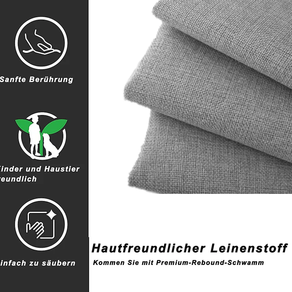 Okwish Lit Gigogne 90x200 cm - Lit enfant avec Tiroirs et Lit Gigogne, Revêtement en Lin, MDF et Métal - sans matelas - Gris