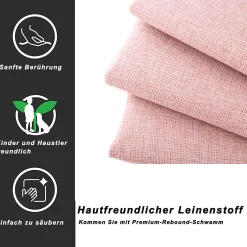Okwish Lit Gigogne 90x200 cm - Lit Simple enfant avec Tiroirs et Couchage d'Ombre, Revêtement en Lin Doux, Sans Matelas - Rose