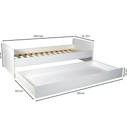 Weber Industries Lit gigogne 90x200 cm BALI / Blanc Hot