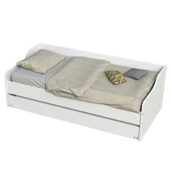 Bb Loisir Lit gigogne 90x190cm blanc SWITY Blanc inclus sommier et 1 tiroir lit Best