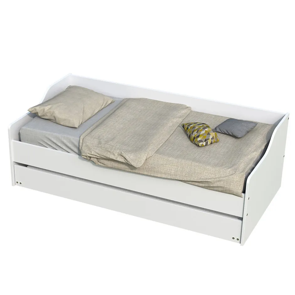 Bb Loisir Lit gigogne 90x190cm blanc SWITY Blanc inclus sommier et 1 tiroir lit Best
