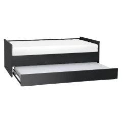 Petits-Meubles Lit gigogne 90x200cm sommier inclus Vox Young User Noir