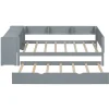 ProximaX Lit gigogne 90x200cm+90x180cm, avec petit bureau, trois étagères sur le côté du lit, gris Sale