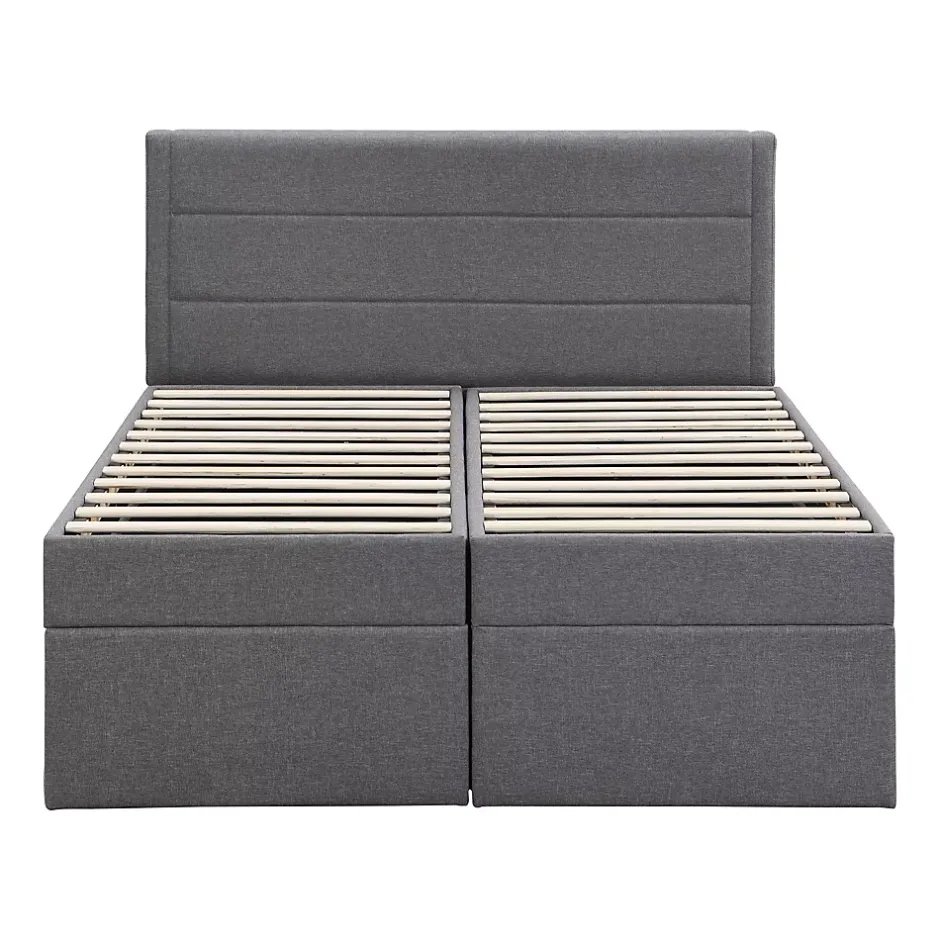 Fortuna lai Lit Haut 140x200cm, Métal, Bureau avec Rangement, Noir Discount