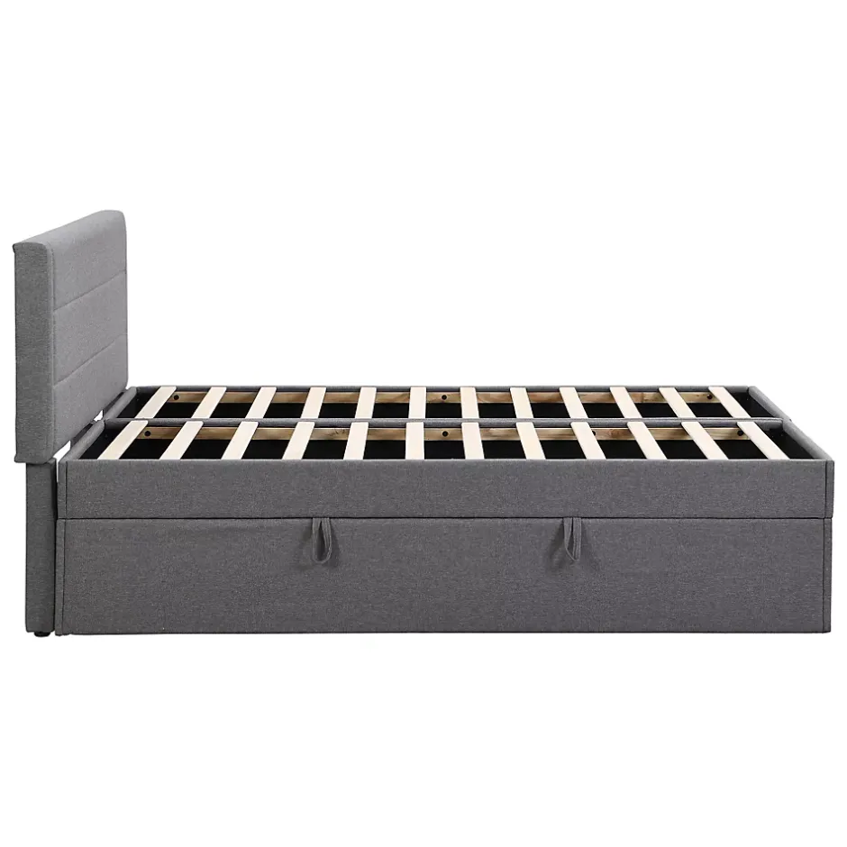 Fortuna lai Lit Haut 140x200cm, Métal, Bureau avec Rangement, Noir Discount