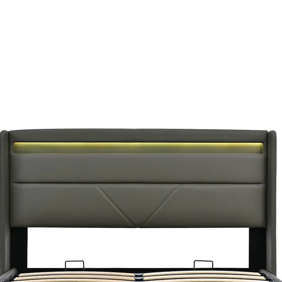 Blackcolors Lit Hydraulique 140X200Cm Led Sommier Gris