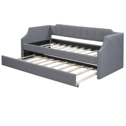 Fortuna lai Lit individuel, 90x200cm, avec roulettes, Gris