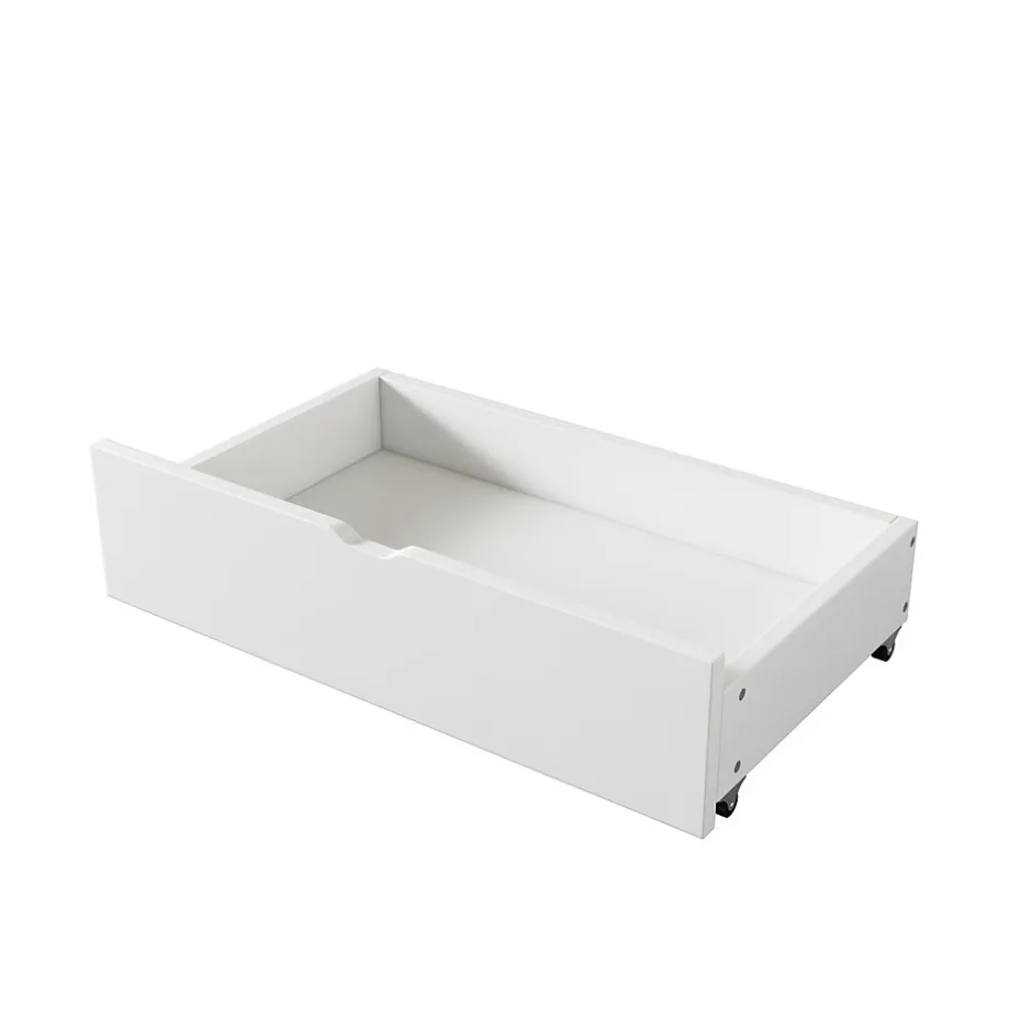 Enfant Fortuna lai Lit individuel 90x200cm, avec tiroirs, Blanc
