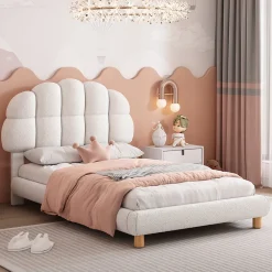 Generique Lit individuel 90x200cm, en laine polaire, Beige