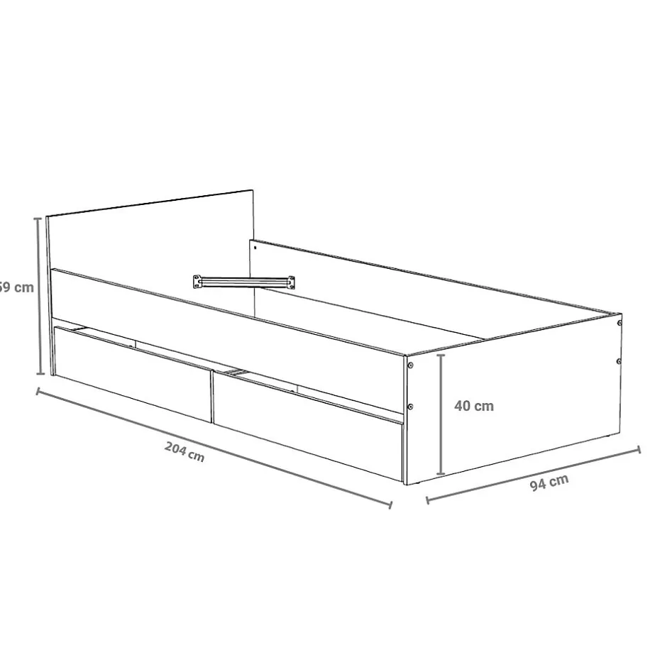 Weber Industries Lit KAPPA 90x190 + 2 tiroirs / Blanc