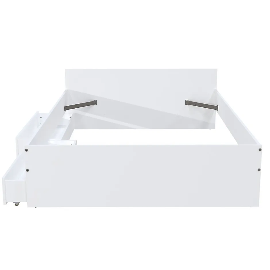 Weber Industries Lit KAPPA 140x190 cm + 2 tiroirs / Blanc