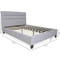 Weber Industries Lit LACANAU 140x190 + sommier / Gris clair