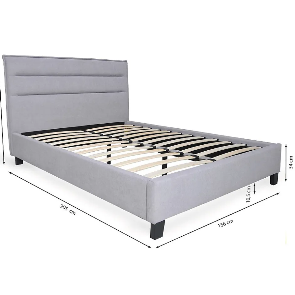 Weber Industries Lit LACANAU 140x190 + sommier / Gris clair