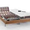 Vente-unique Lit électrique de relaxation tout plots + matelas 100% latex 3 zones - 2 x 80 x 200 cm - Naturel clair - JUPITER de YSMÉE